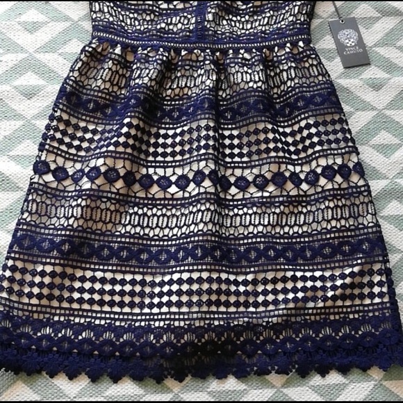 NWT Vince Camuto Navy Lace Dress - Picture 5 of 8